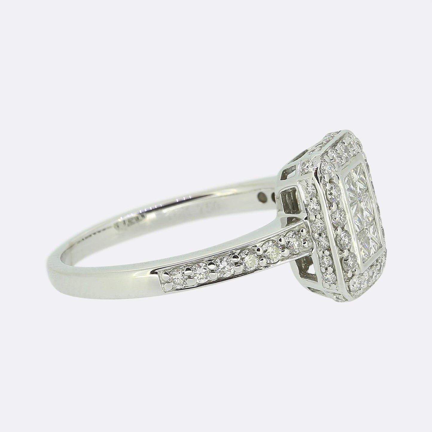 0.74 Carat Rectangular Diamond Ring