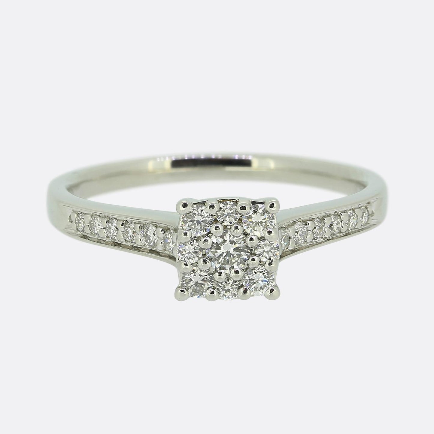 0.32 Carat Diamond Square Faced Ring
