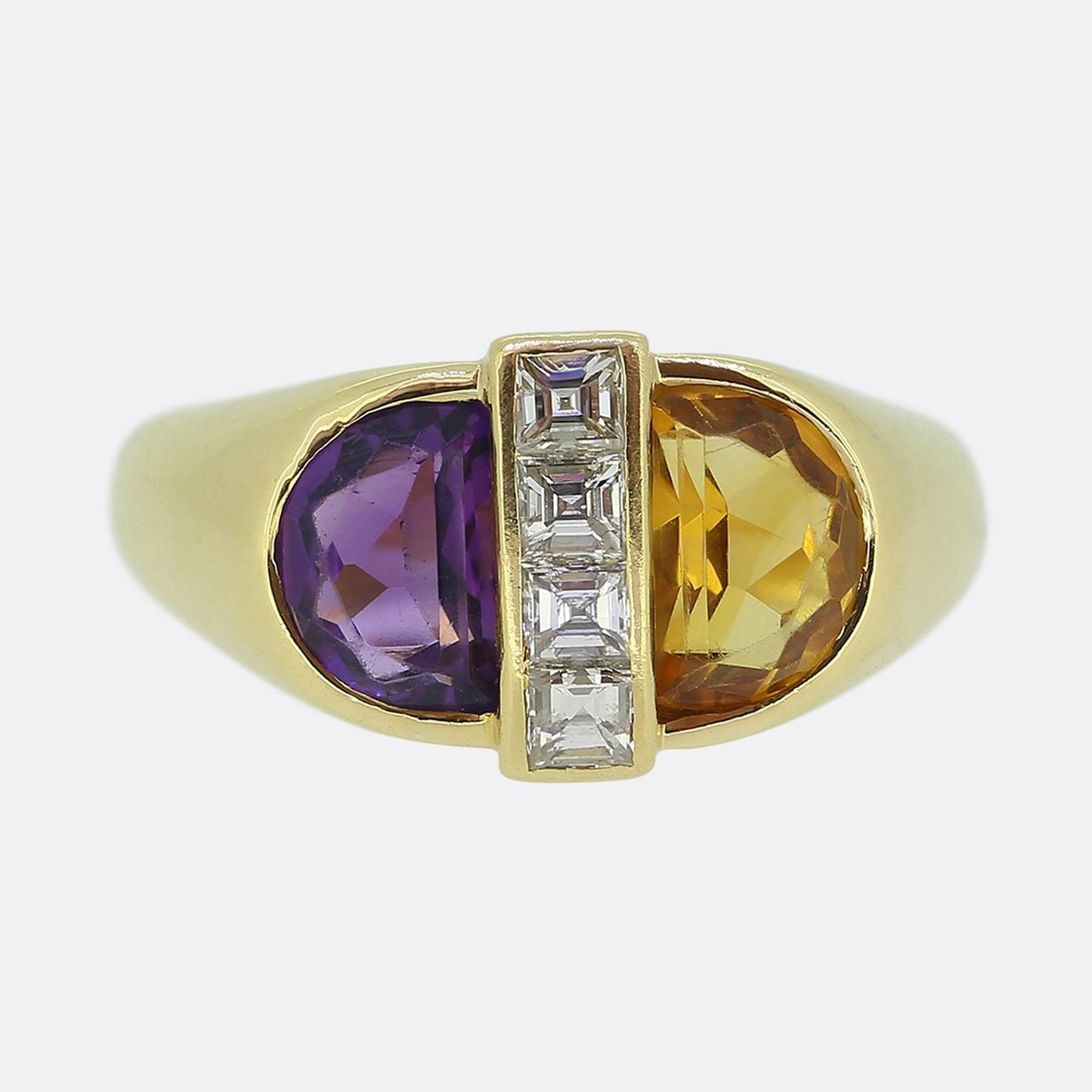 Cartier Amethyst Citrine and Diamond Ring