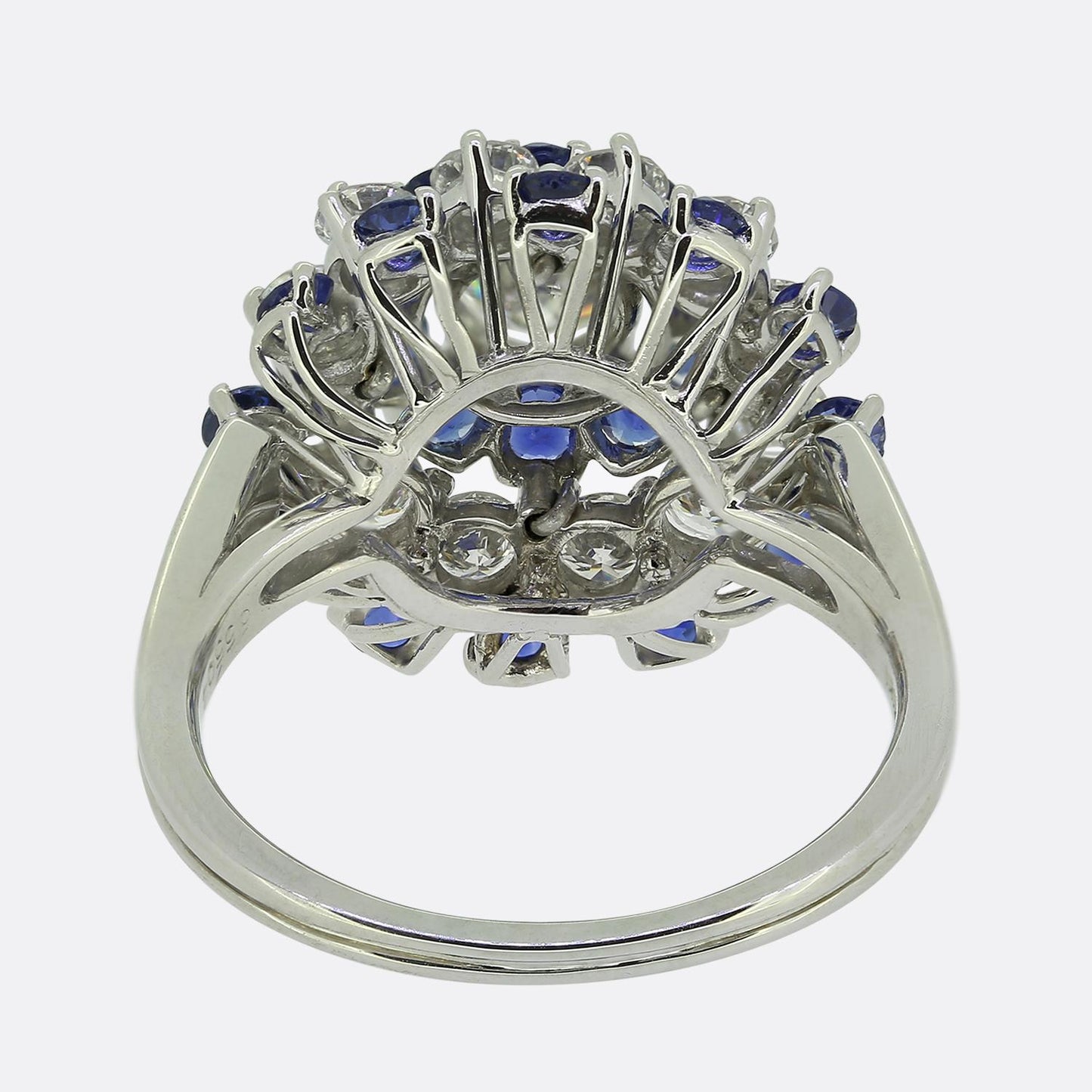 Vintage Sapphire and Diamond Cluster Ring