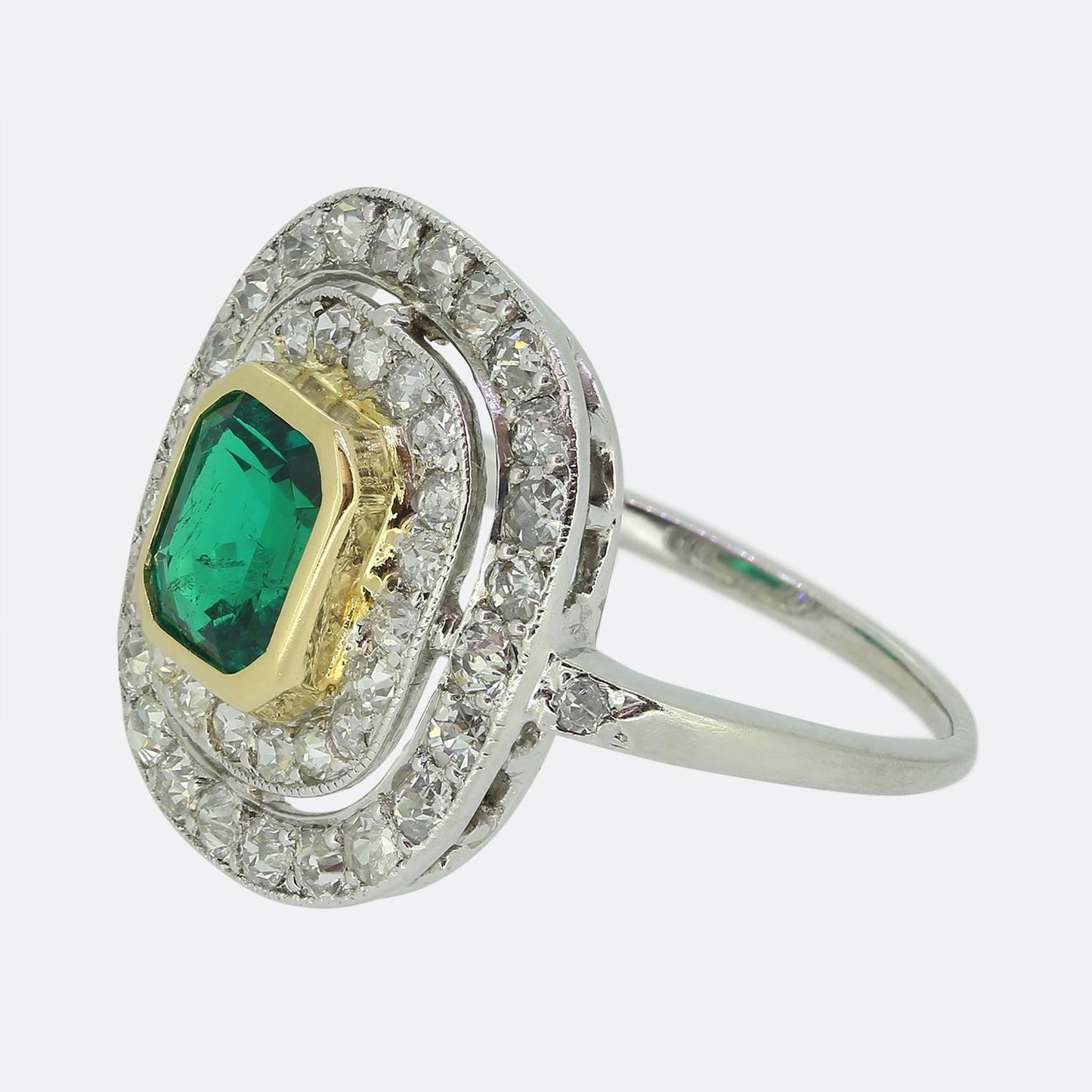 Art Deco Emerald and Diamond Ring