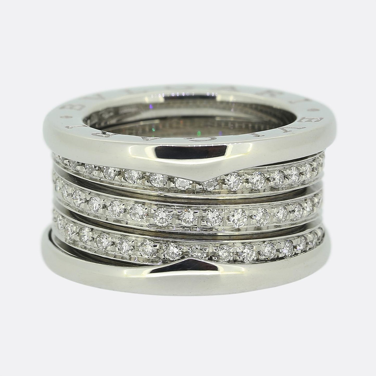 Bvlgari B.Zero1 Three Band Diamond Ring Size I (48)
