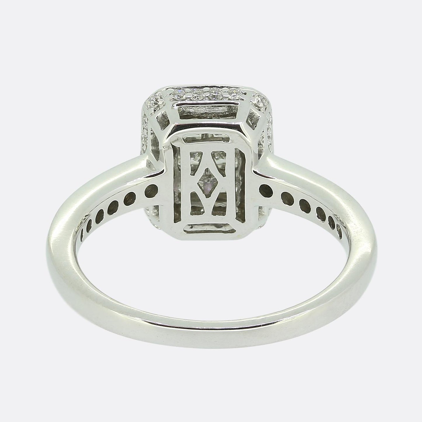 0.74 Carat Rectangular Diamond Ring