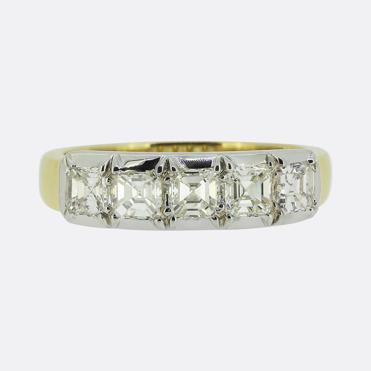 TVJ 1.00 Carat Asscher Cut Diamond Five-Stone Ring