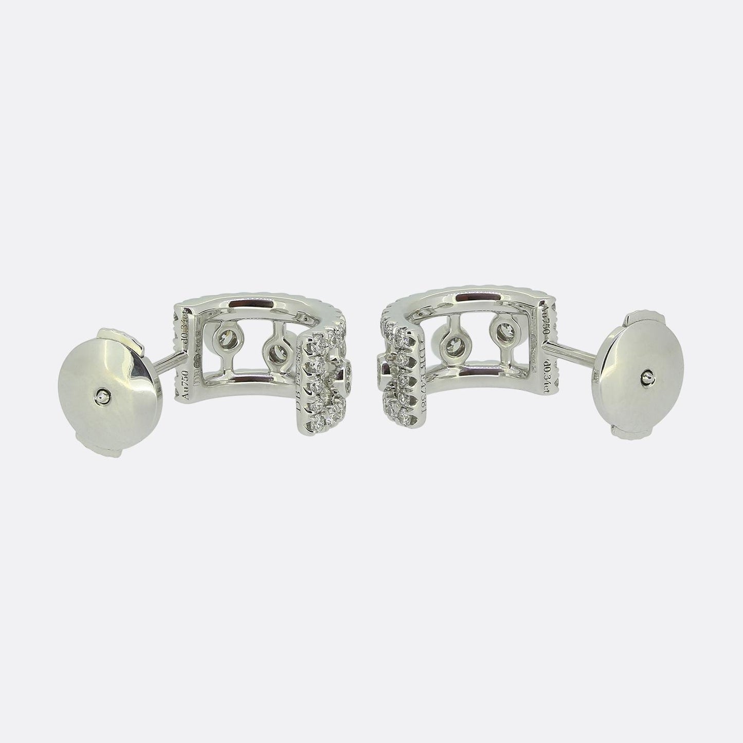 *RESERVED* De Beers Diamond Dewdrop Hoop Earrings