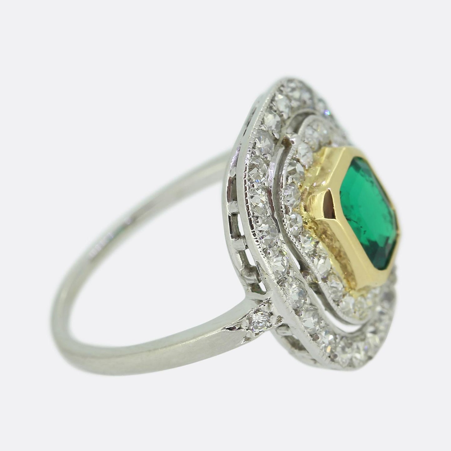 Art Deco Emerald and Diamond Ring