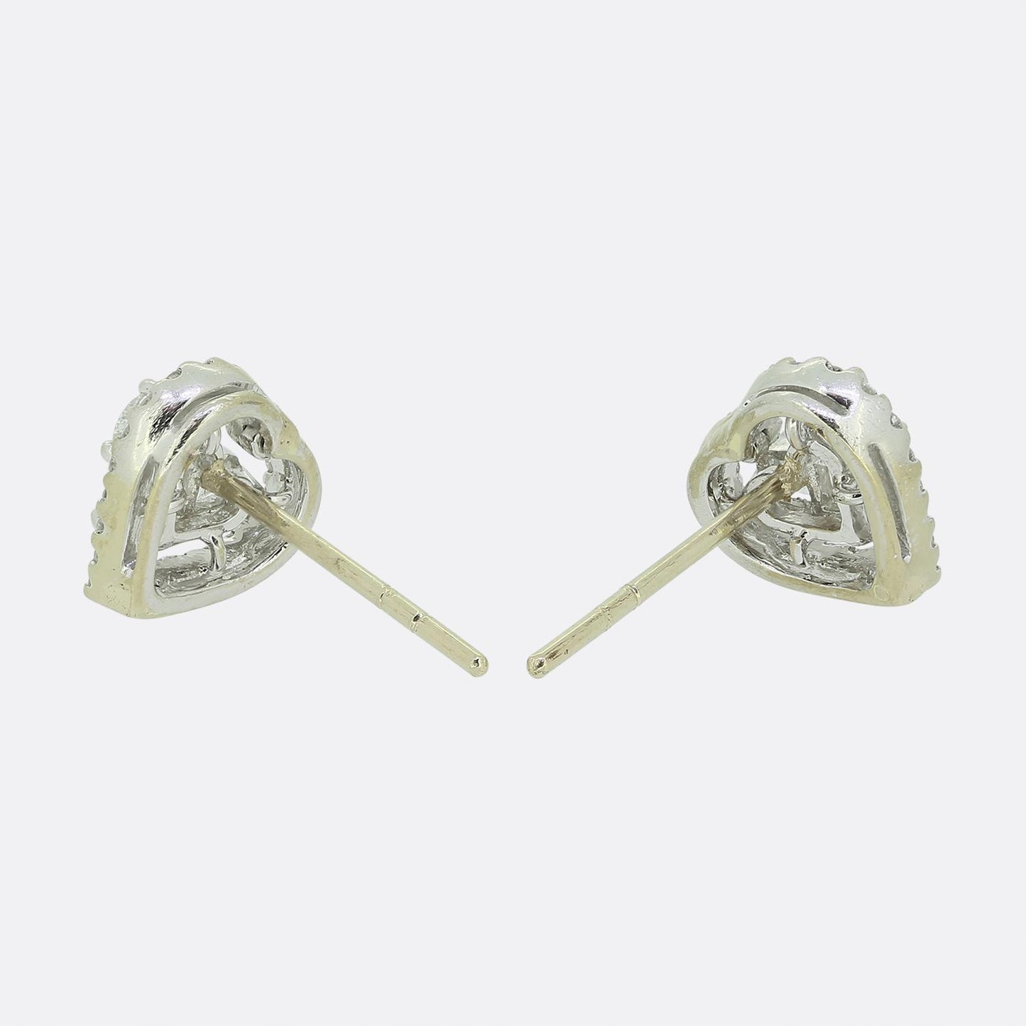 Multi Diamond Cluster Heart Earrings