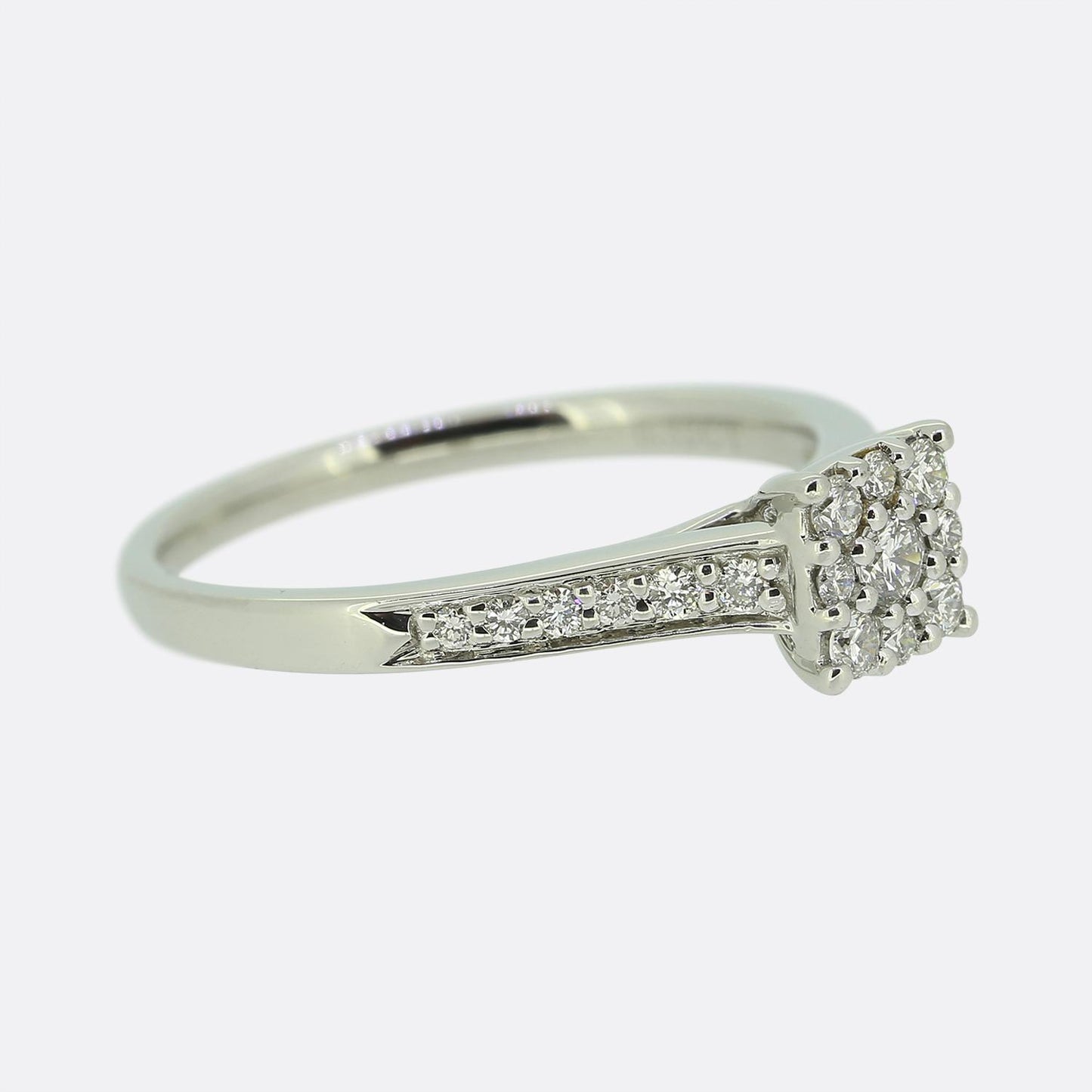 0.32 Carat Diamond Square Faced Ring