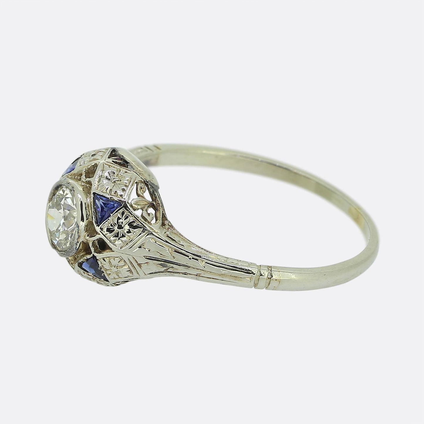 Art Deco Sapphire and Diamond Ring