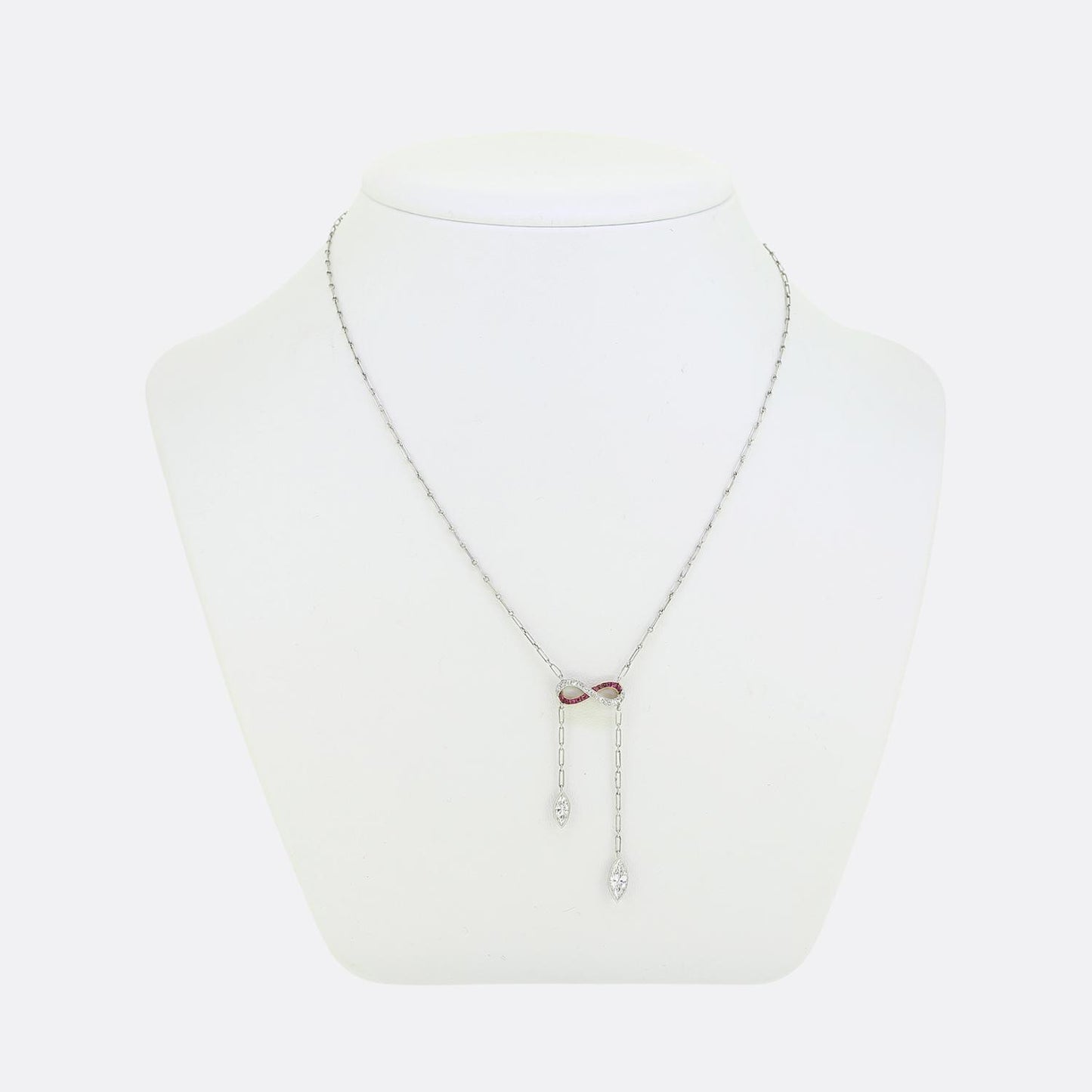 Art Deco Ruby and Diamond Negilgee Necklace