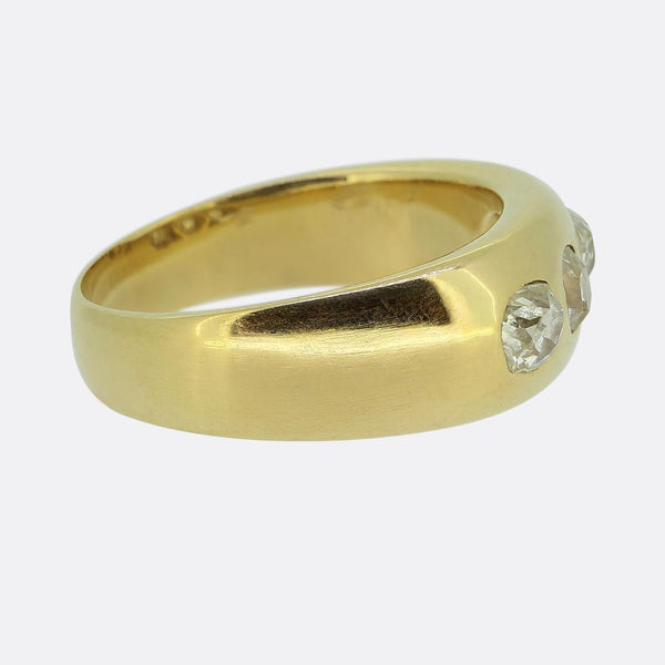 Antique Diamond Three-Stone Gypsy Ring