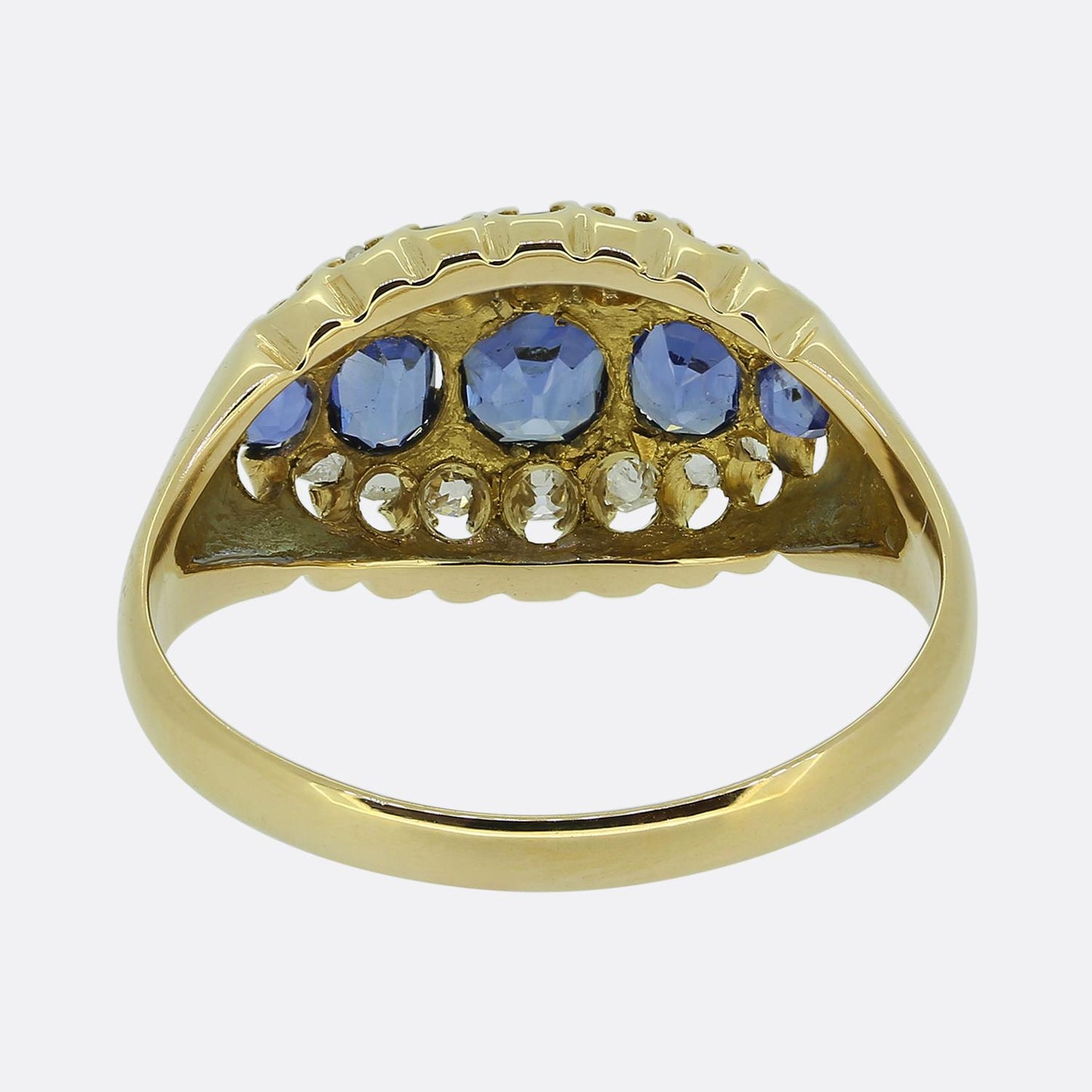 Antique Five-Stone Sapphire and Diamond Ring