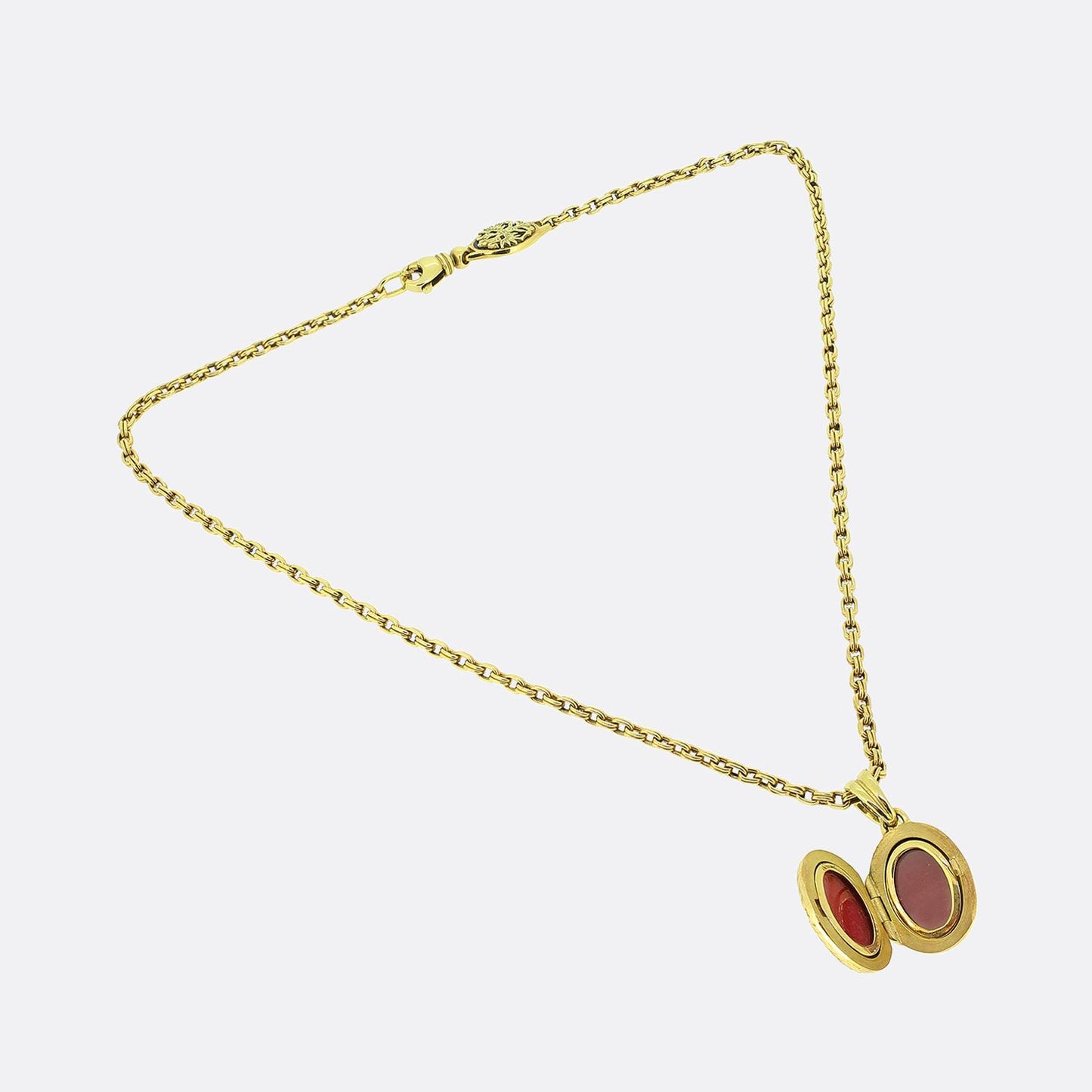 Fabergé Enamel and Diamond Locket Pendant Necklace