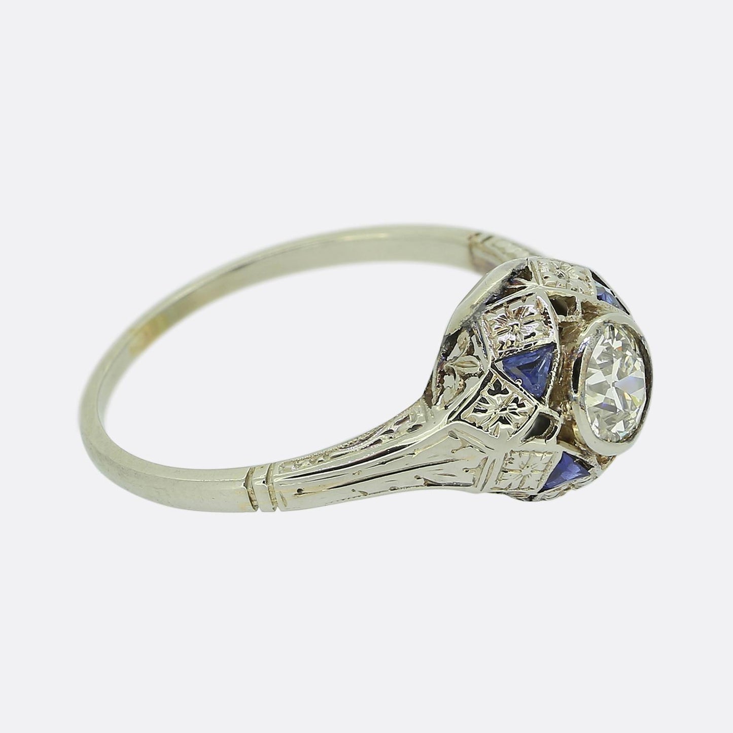 Art Deco Sapphire and Diamond Ring