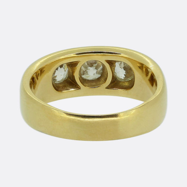 Antique Diamond Three-Stone Gypsy Ring