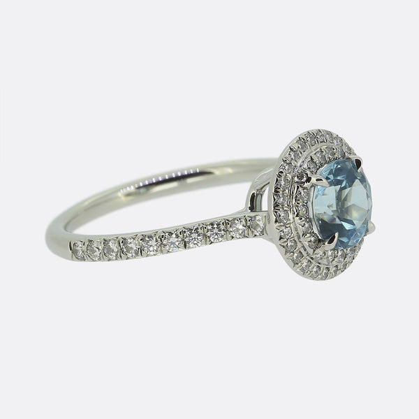Tiffany & Co. Aquamarine and Diamond Soleste Ring