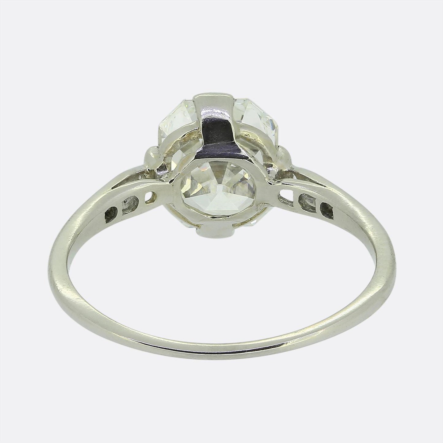 Art Deco 2.20 Carat Asscher Cut Diamond Engagement Eing