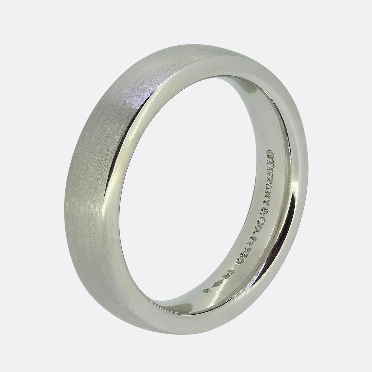 Tiffany & Co. 4.5m Brushed Wedding Band Ring Size O (55)