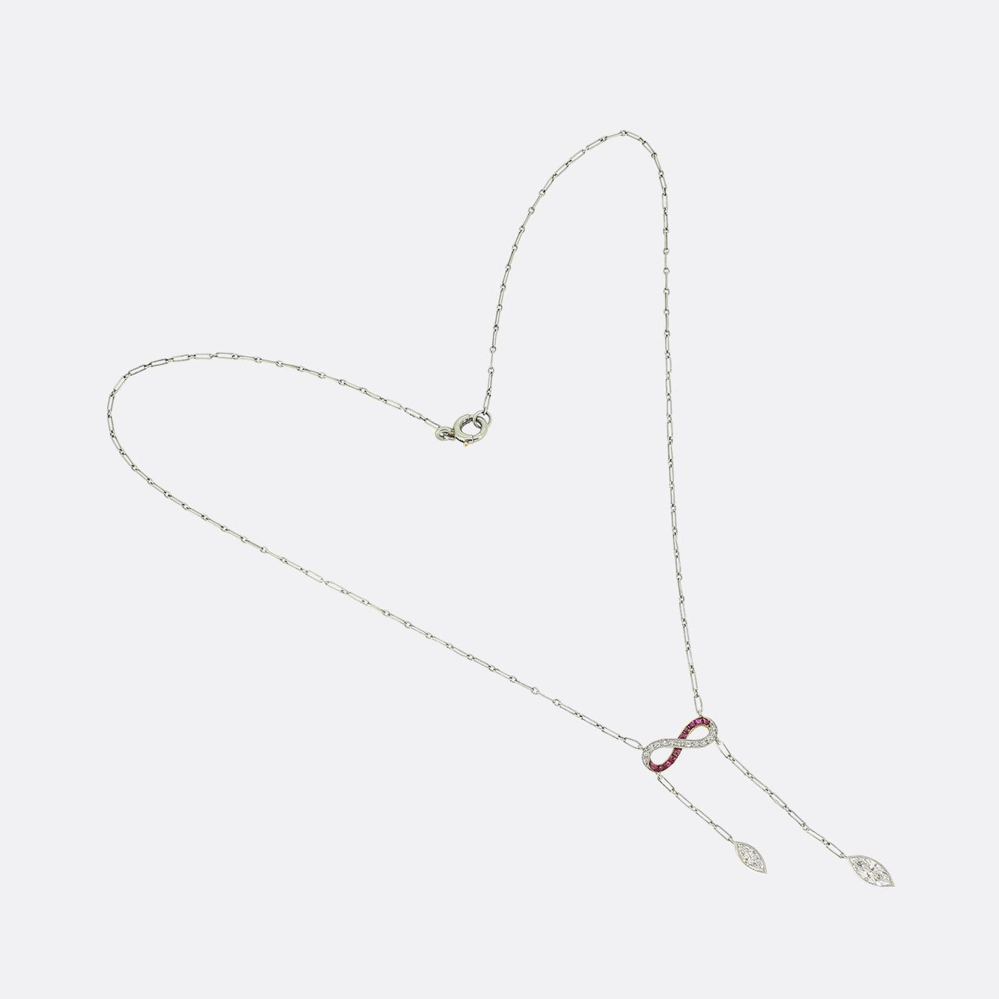 Art Deco Ruby and Diamond Negilgee Necklace