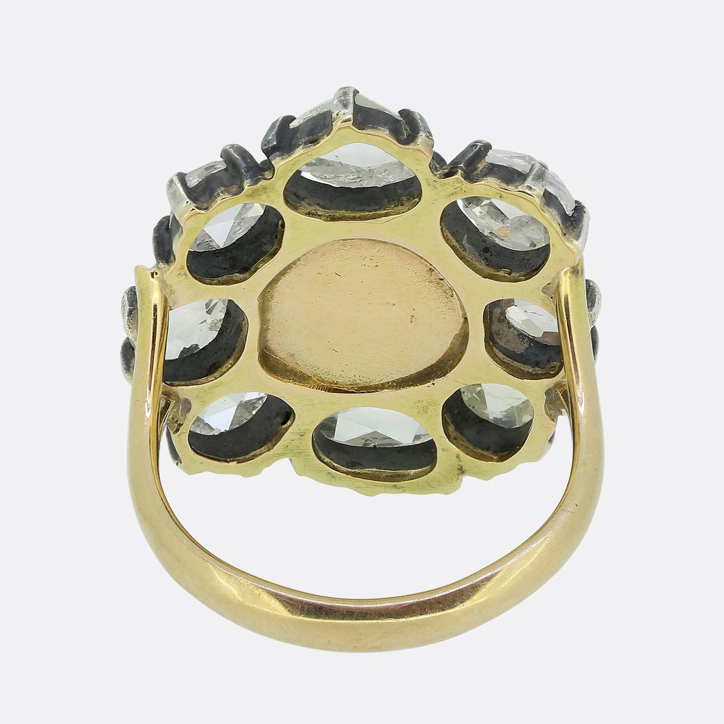 Victorian Rose Cut Diamond Cluster Ring