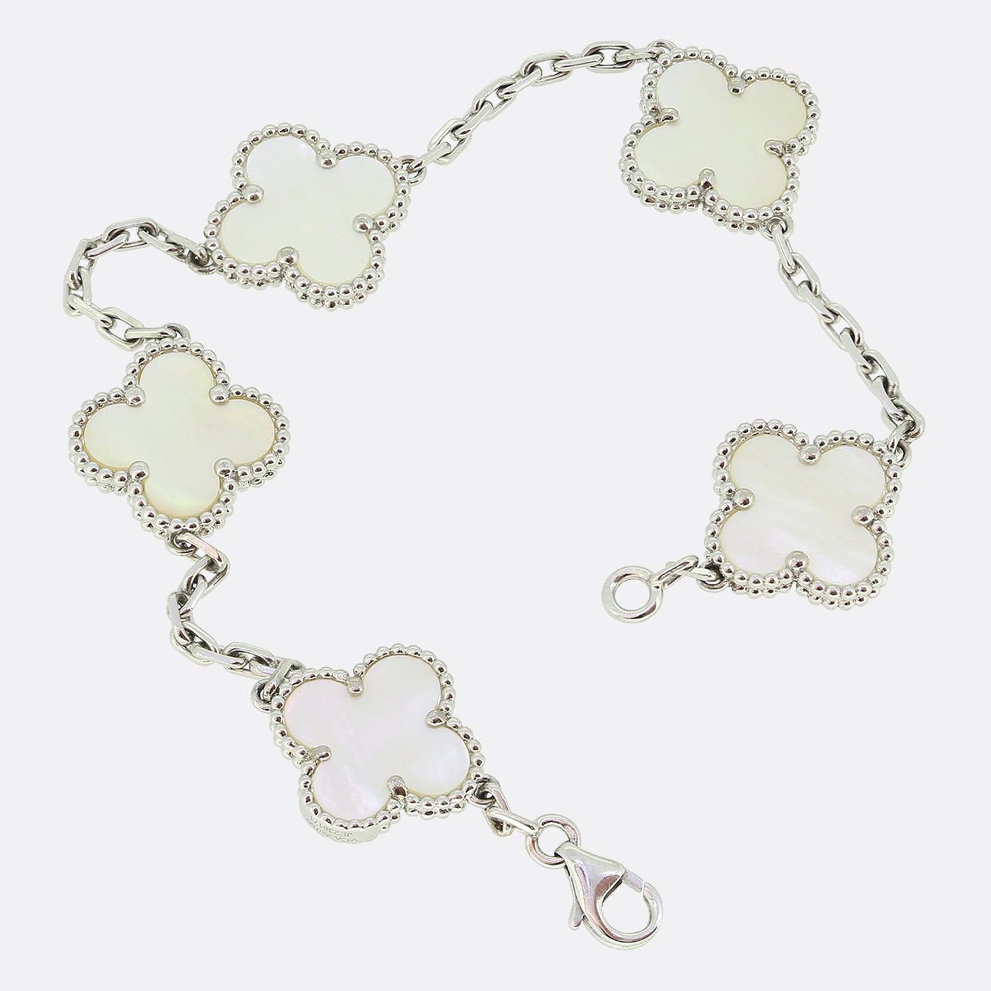 Van Cleef & Arpels Vintage Alhambra Five Motif Mother of Pearl Bracelet