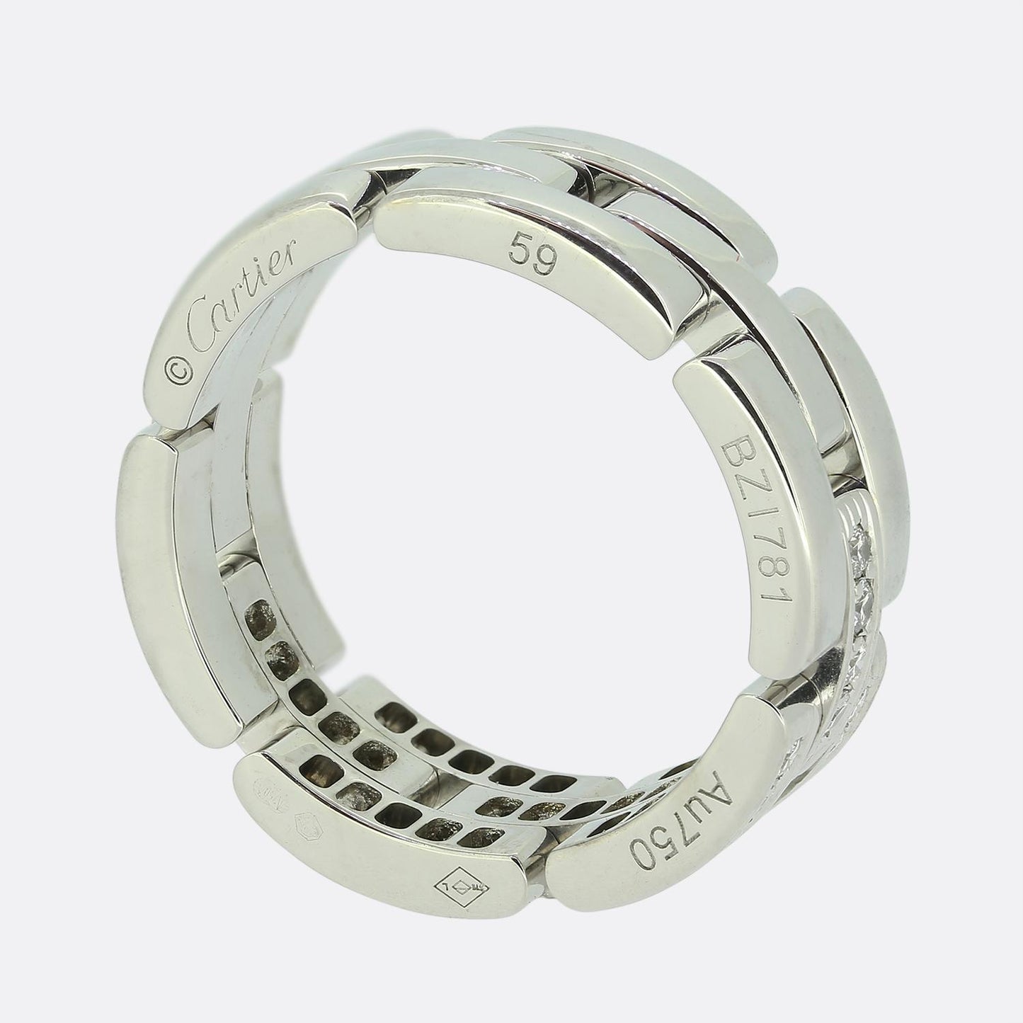 Cartier Diamond Tank Francaise Ring Size R (59)