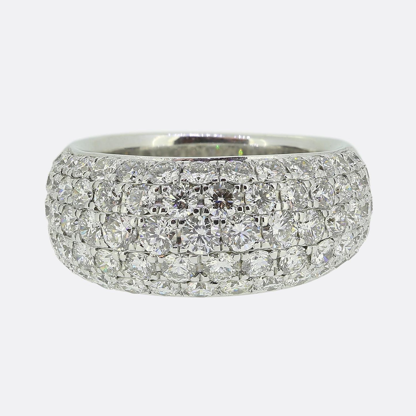 2.70 Carat Round Brilliant Cut Pavé Set Diamond Ring