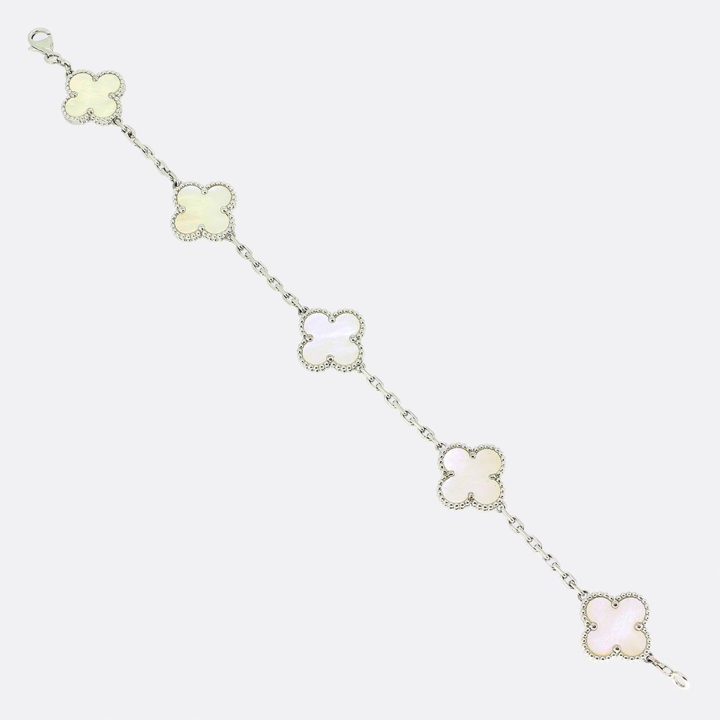 Van Cleef & Arpels Vintage Alhambra Five Motif Mother of Pearl Bracelet