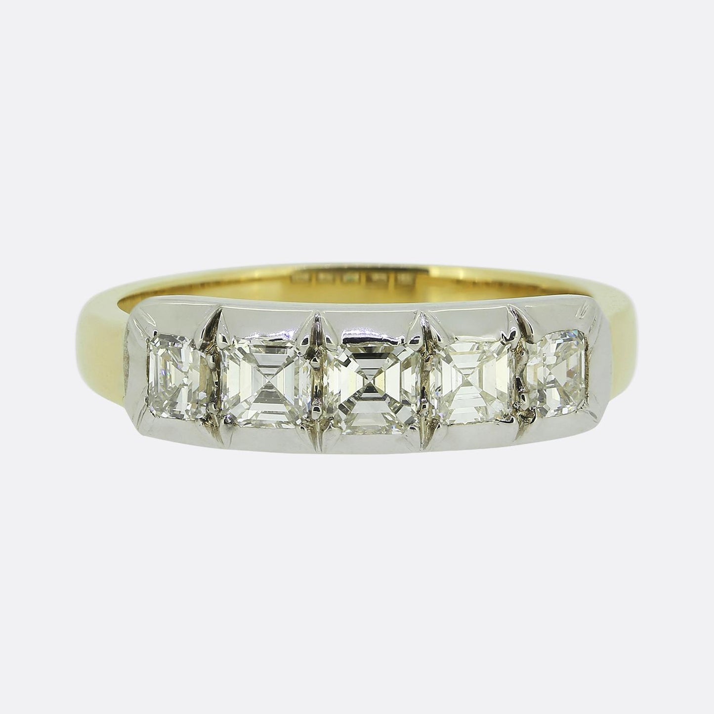 TVJ 0.90 Carat Asscher Cut Diamond Five-Stone Ring