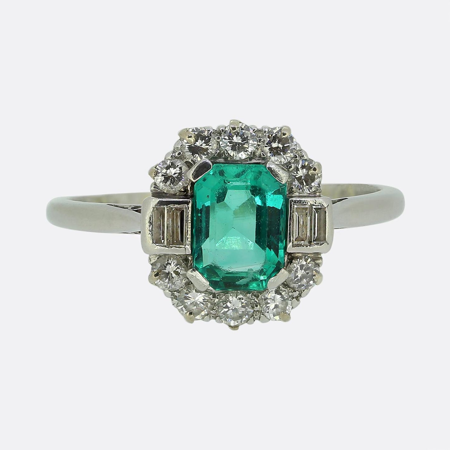 Cropp & Farr Art Deco Emerald and Diamond Ring