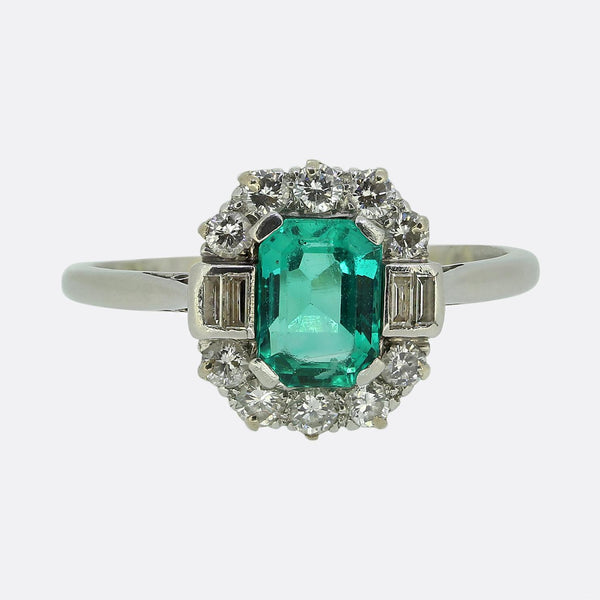 Cropp & Farr Art Deco Emerald and Diamond Ring
