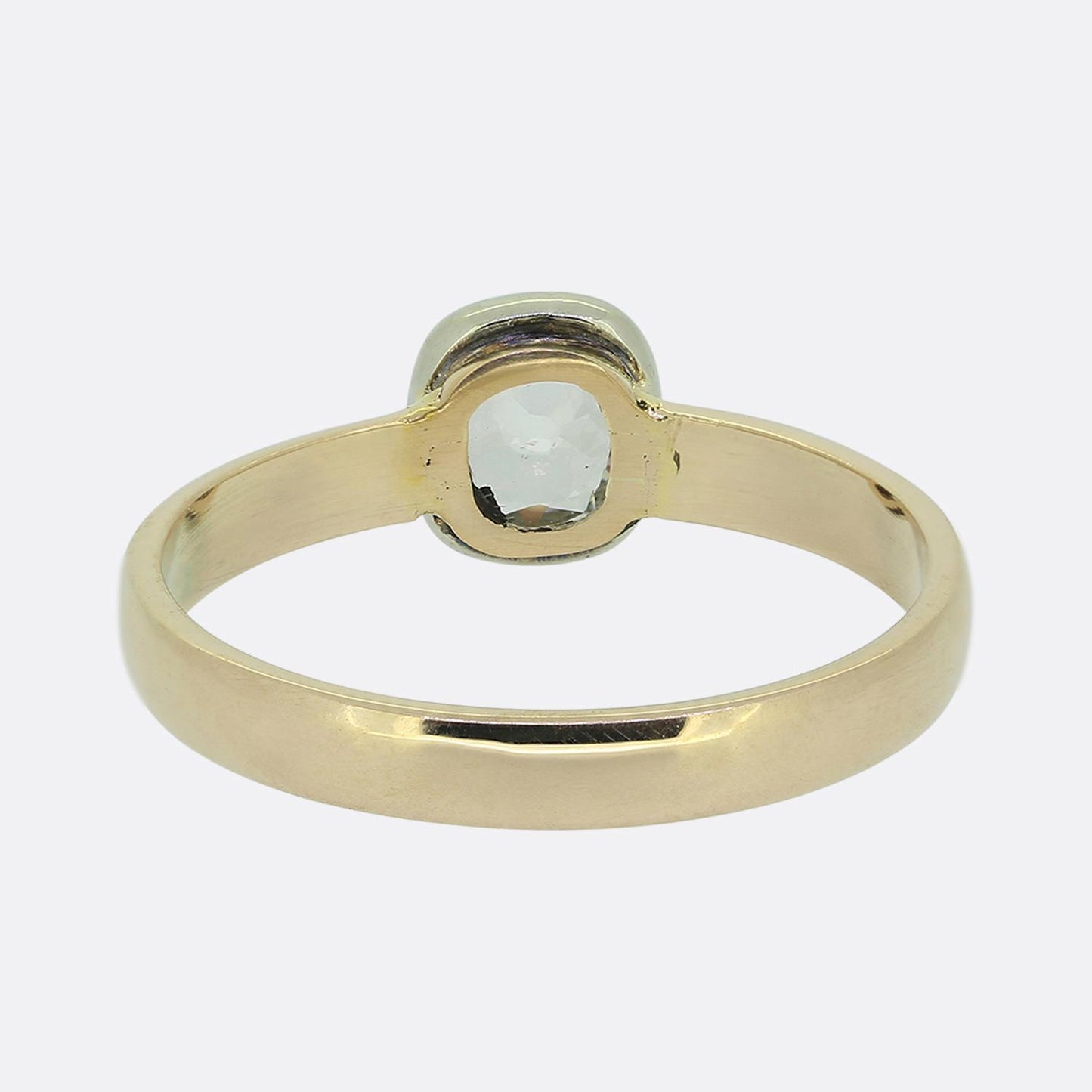 Antique 0.40 Carat Rectangular Cushion Cut Diamond Solitaire Ring