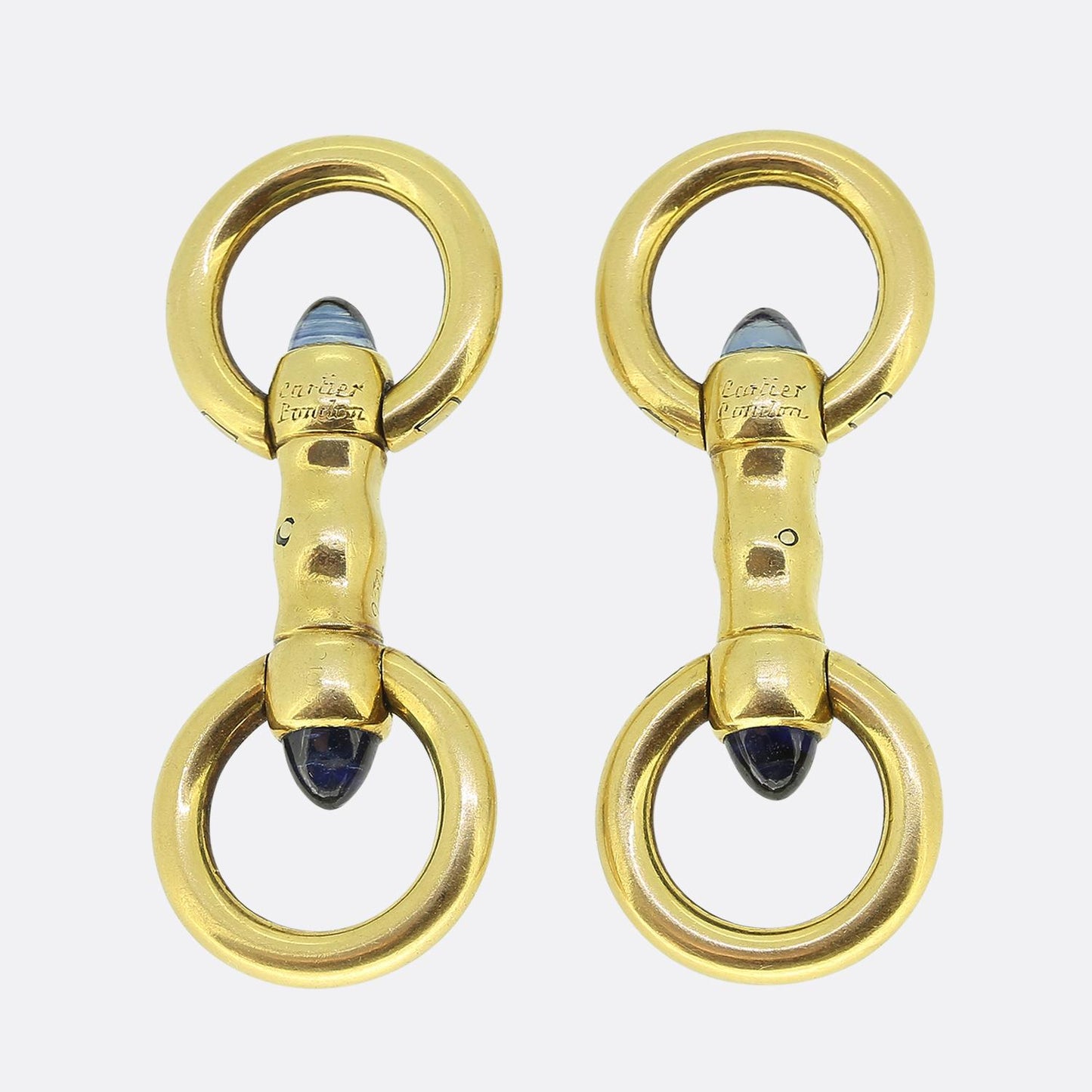 Cartier Cabochon Sapphire Stirrup Cufflinks