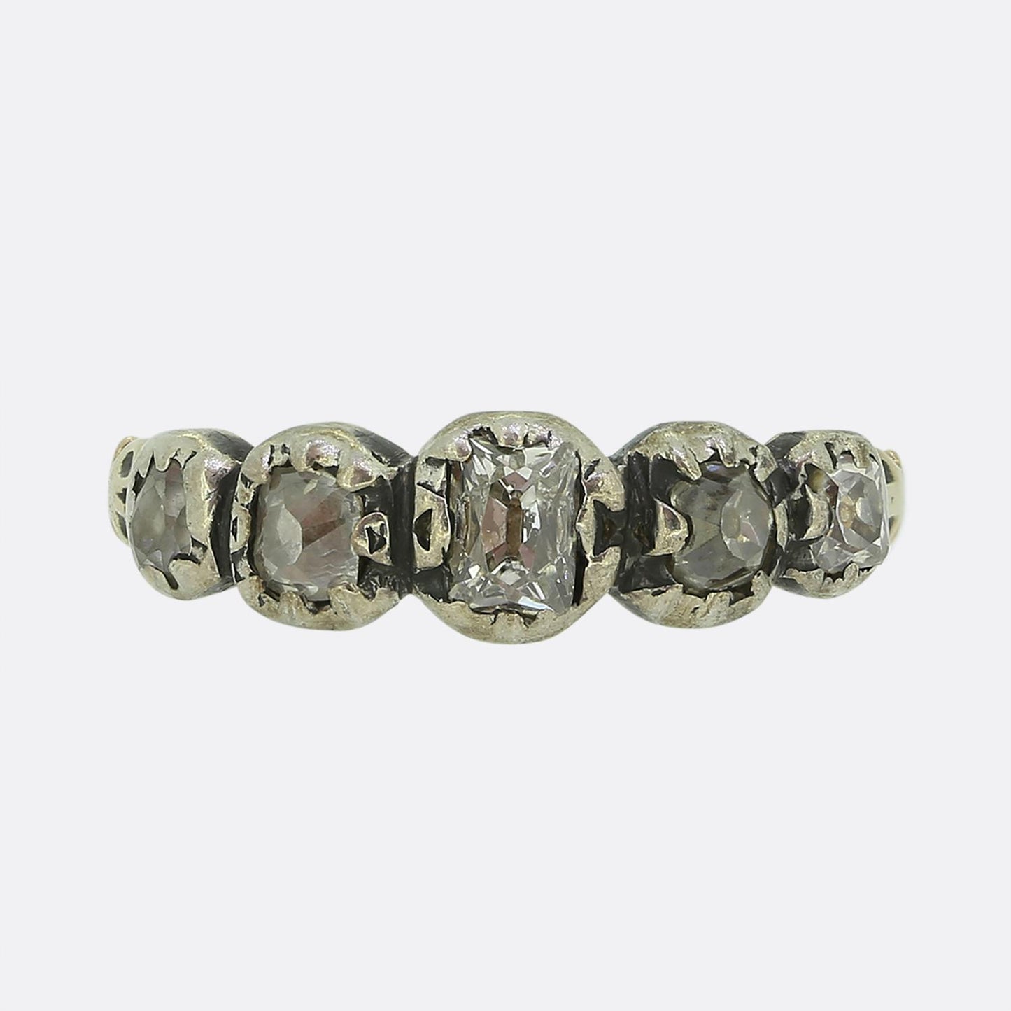 Georgian Old Cut Diamond Five Stone Ring