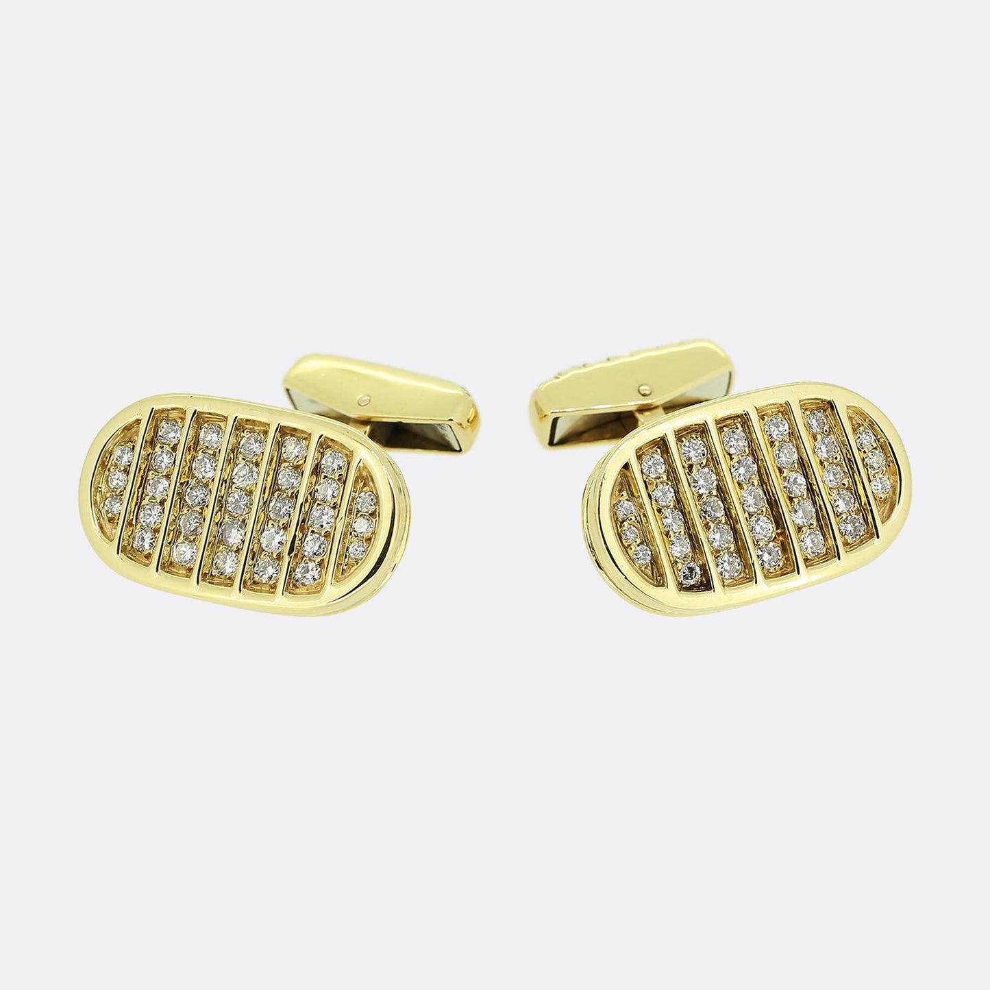 French 1.14 Carat Diamond Cufflinks