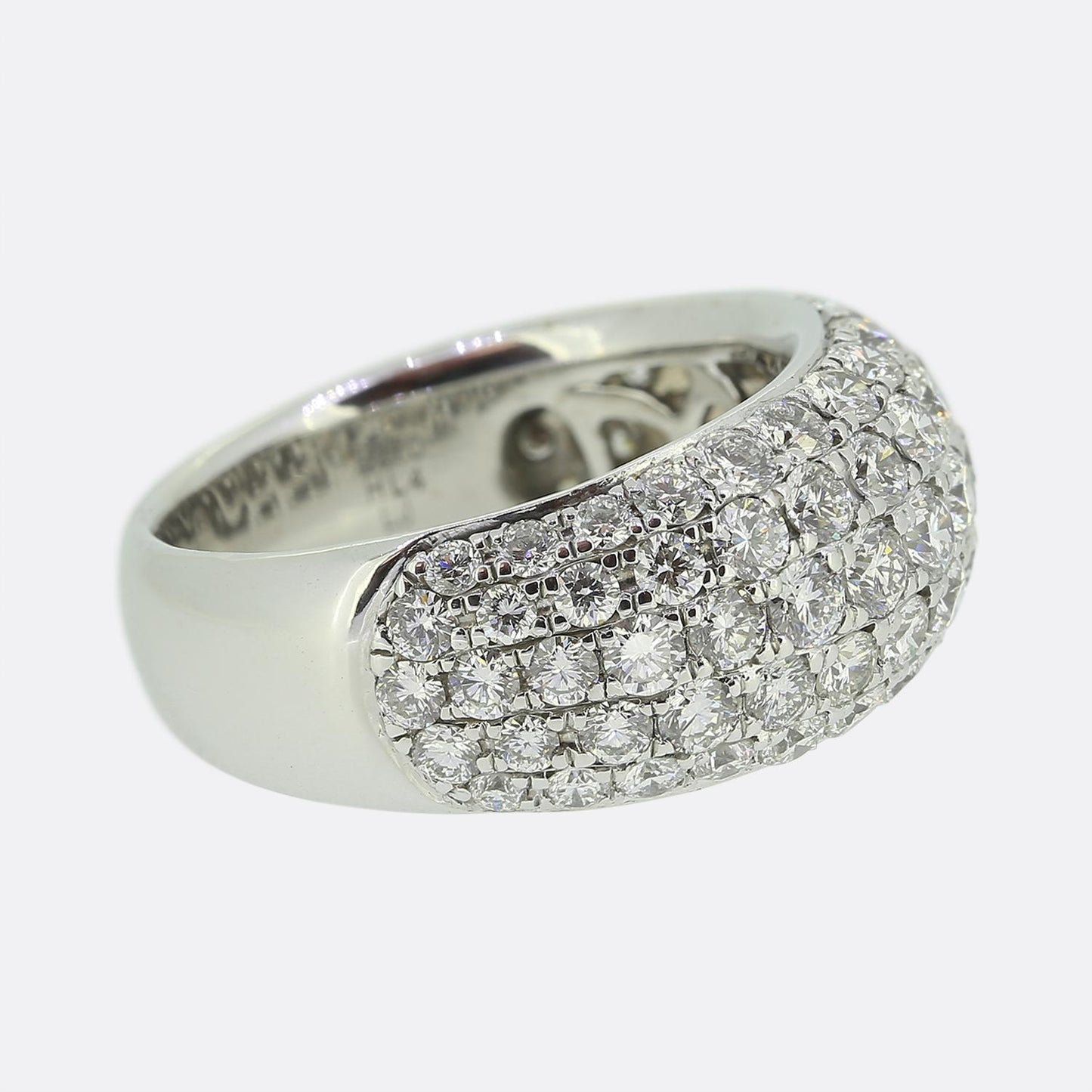 2.70 Carat Round Brilliant Cut Pavé Set Diamond Ring