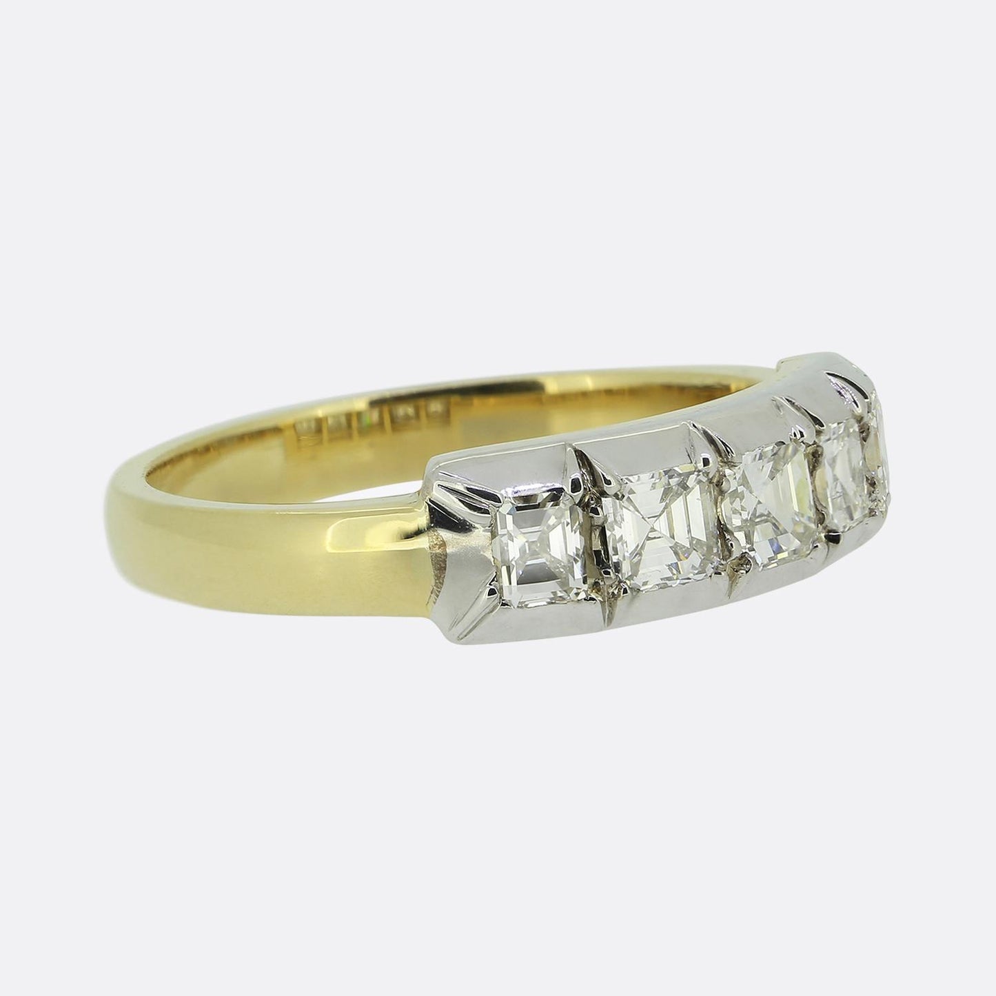 TVJ 0.90 Carat Asscher Cut Diamond Five-Stone Ring