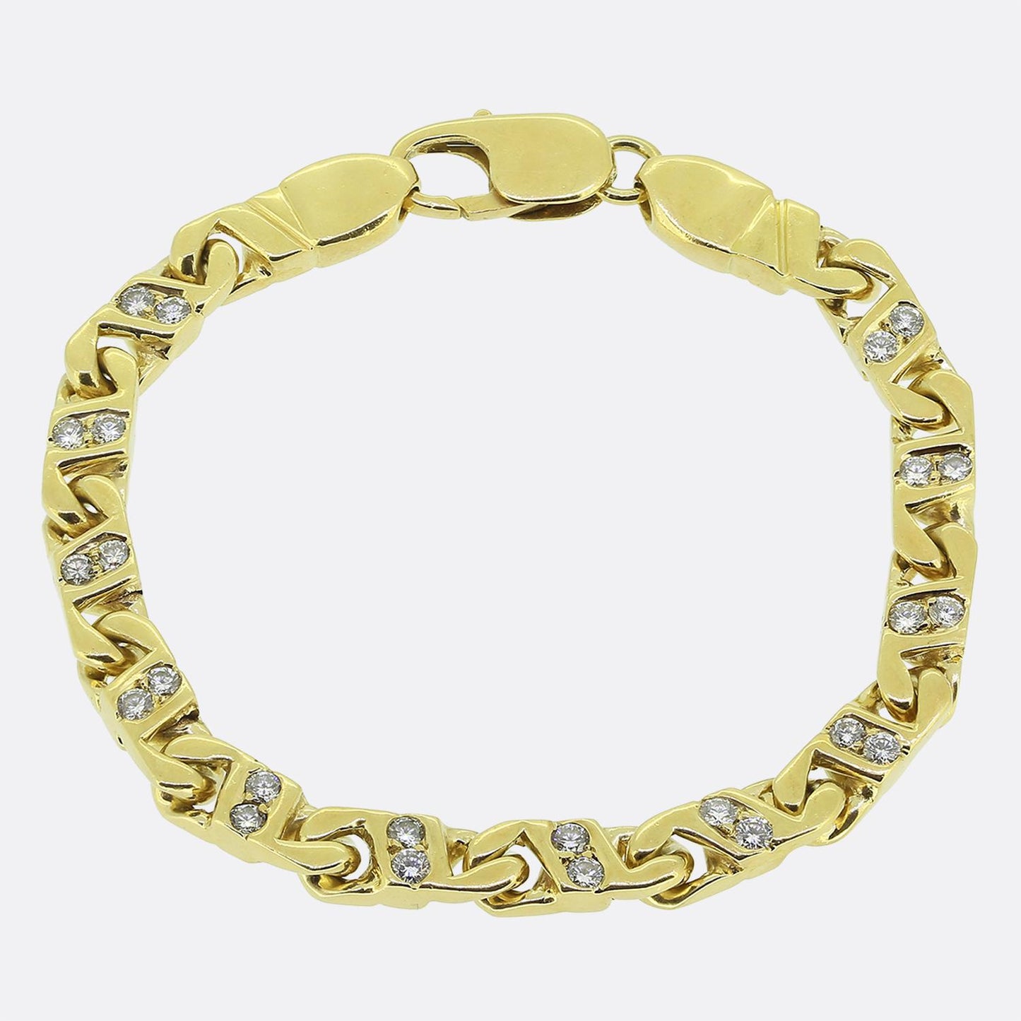 Vintage Diamond Curb Bracelet