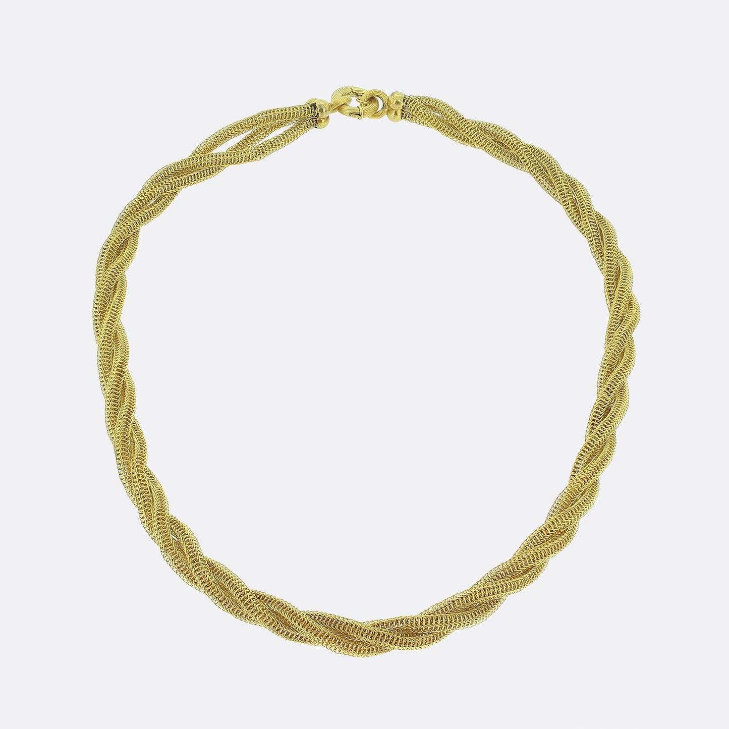 Vintage Triple Twisted Strand Mesh Necklace