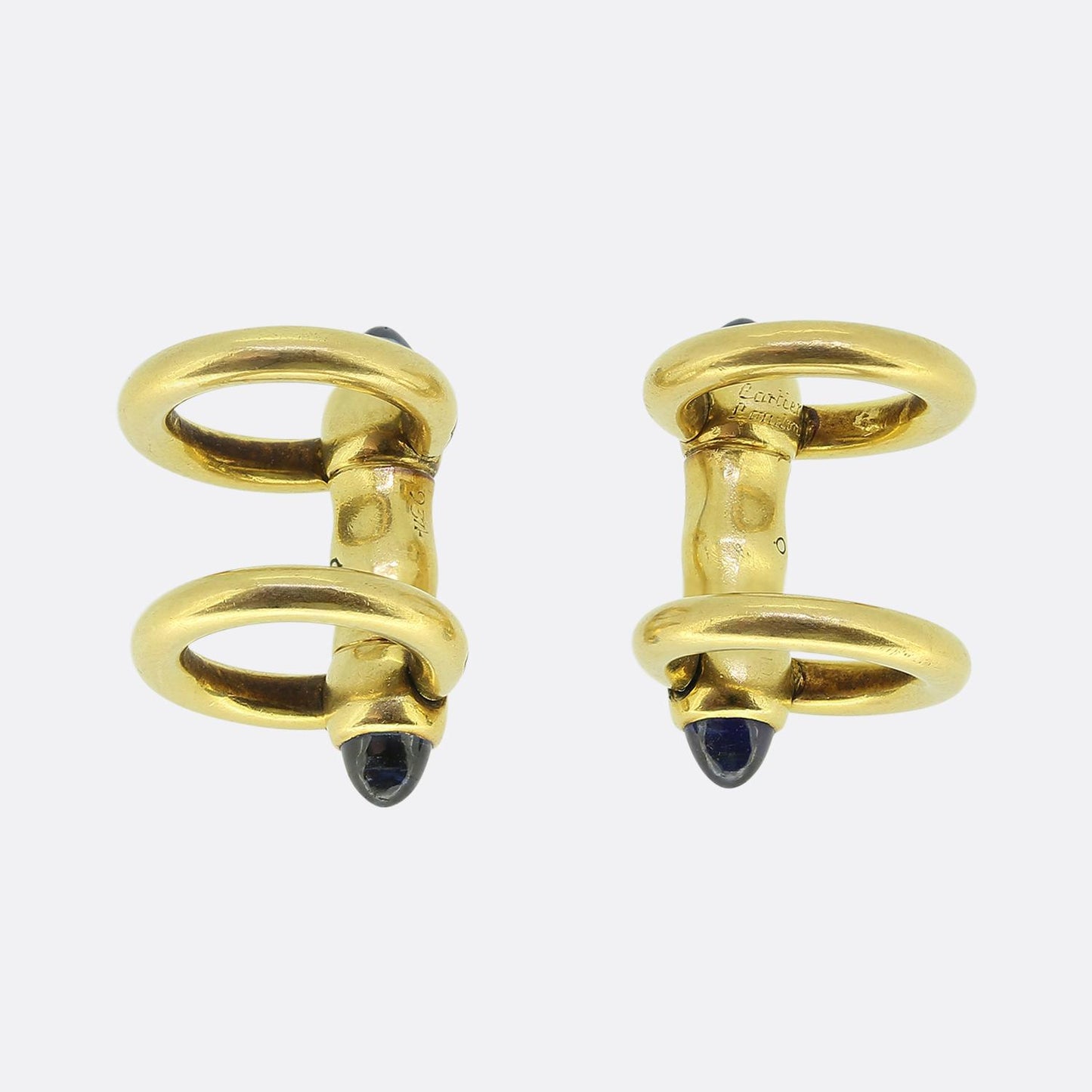 Cartier Cabochon Sapphire Stirrup Cufflinks
