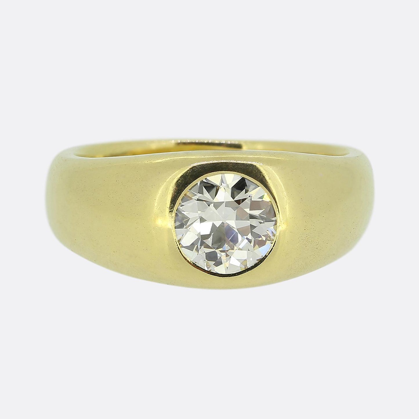 Vintage 1.60 Carat Old Cut Diamond Gypsy Ring