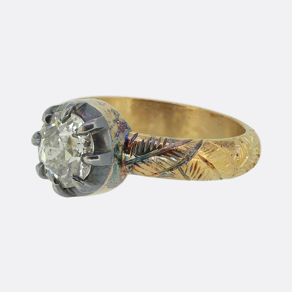 1.50 Carat Georgian Style Old Cut Diamond Ring