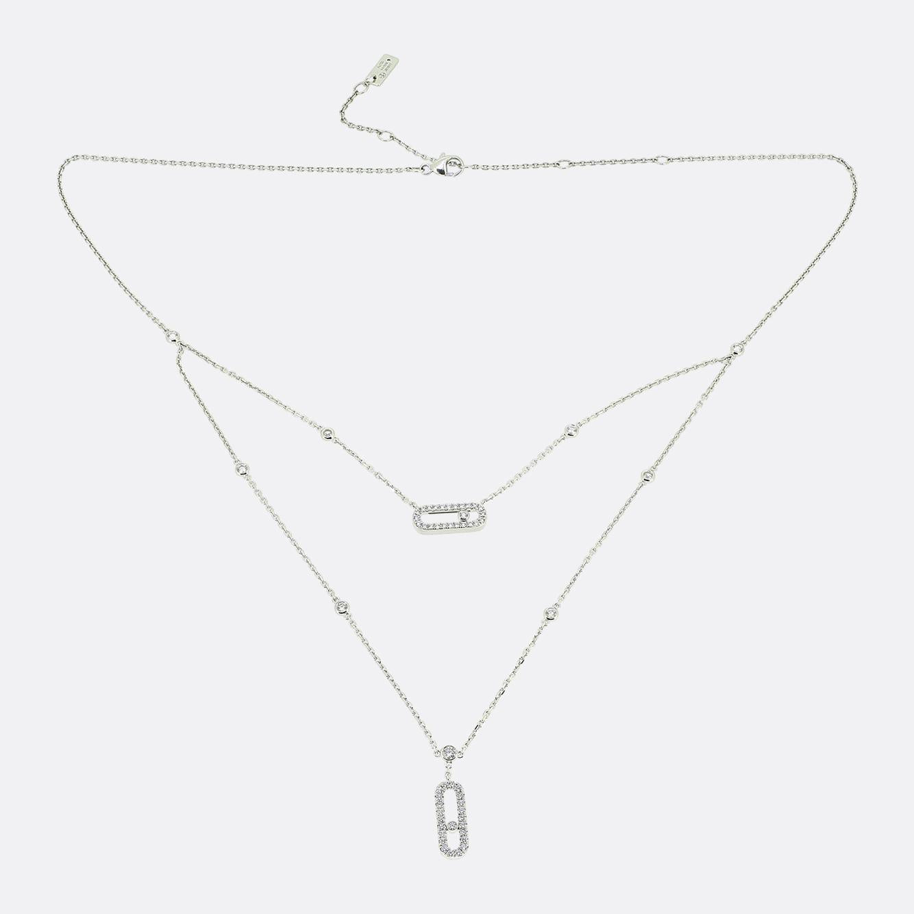 Messika Move Uno Two-Row Pavé Diamond Necklace