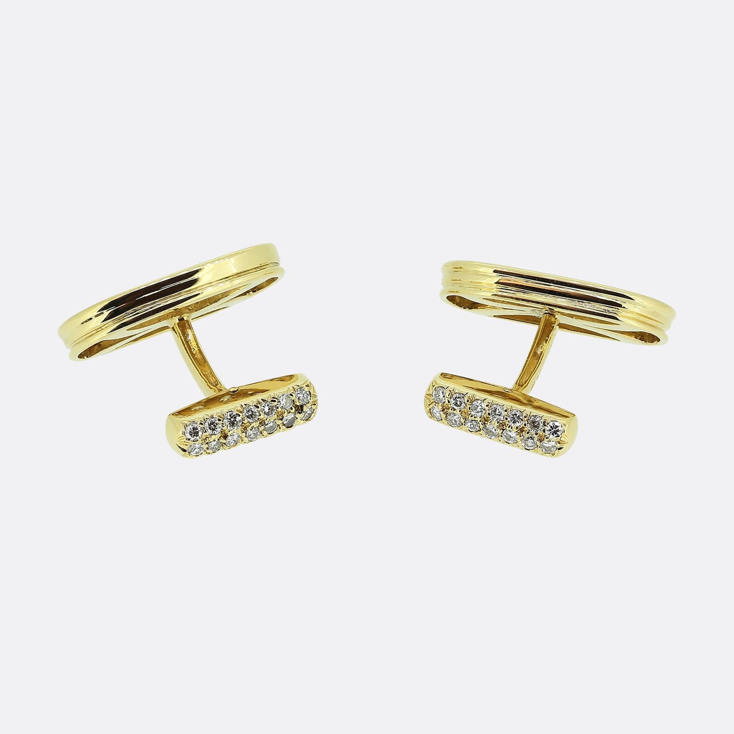 French 1.14 Carat Diamond Cufflinks