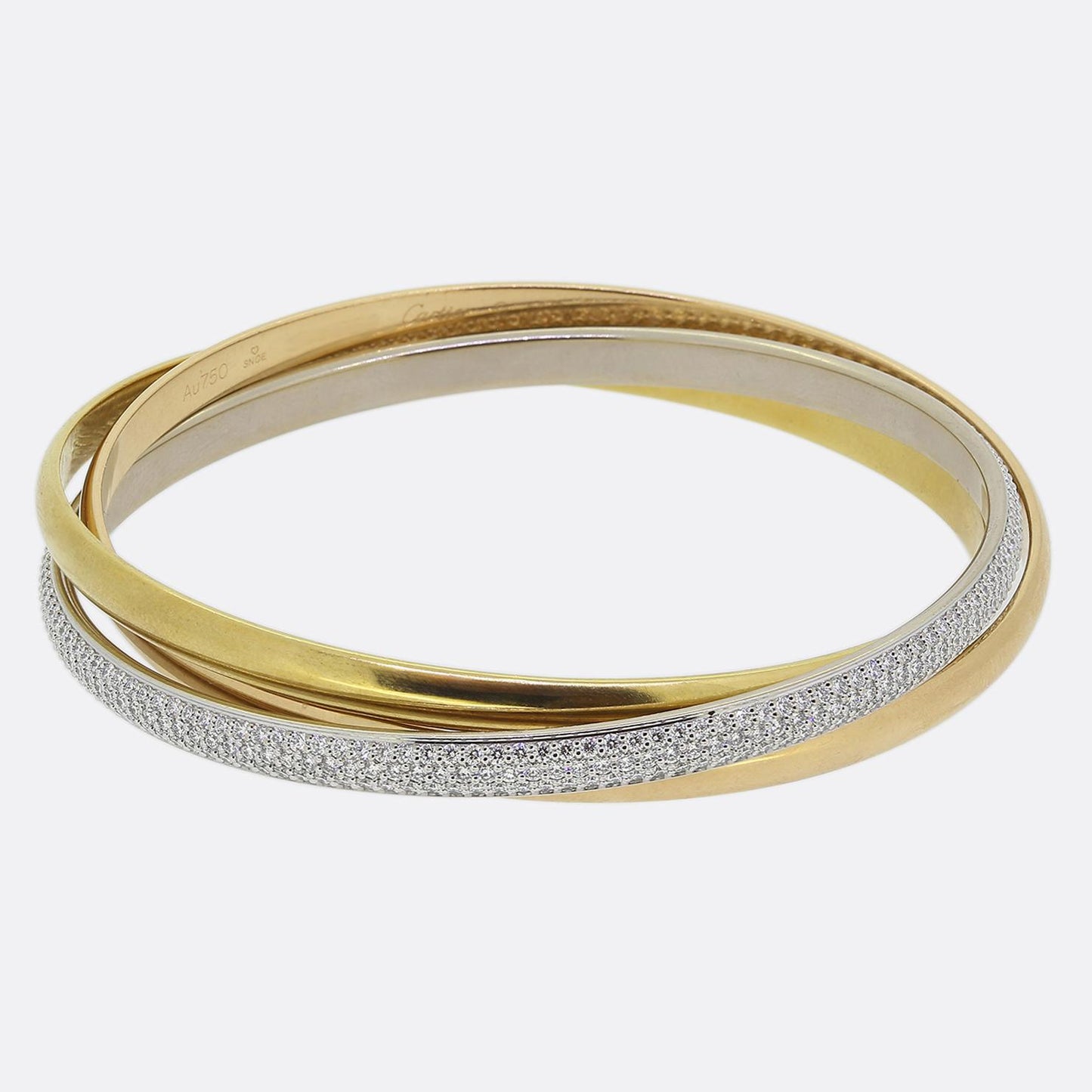 Cartier Diamond Classic Trinity Bangle Medium