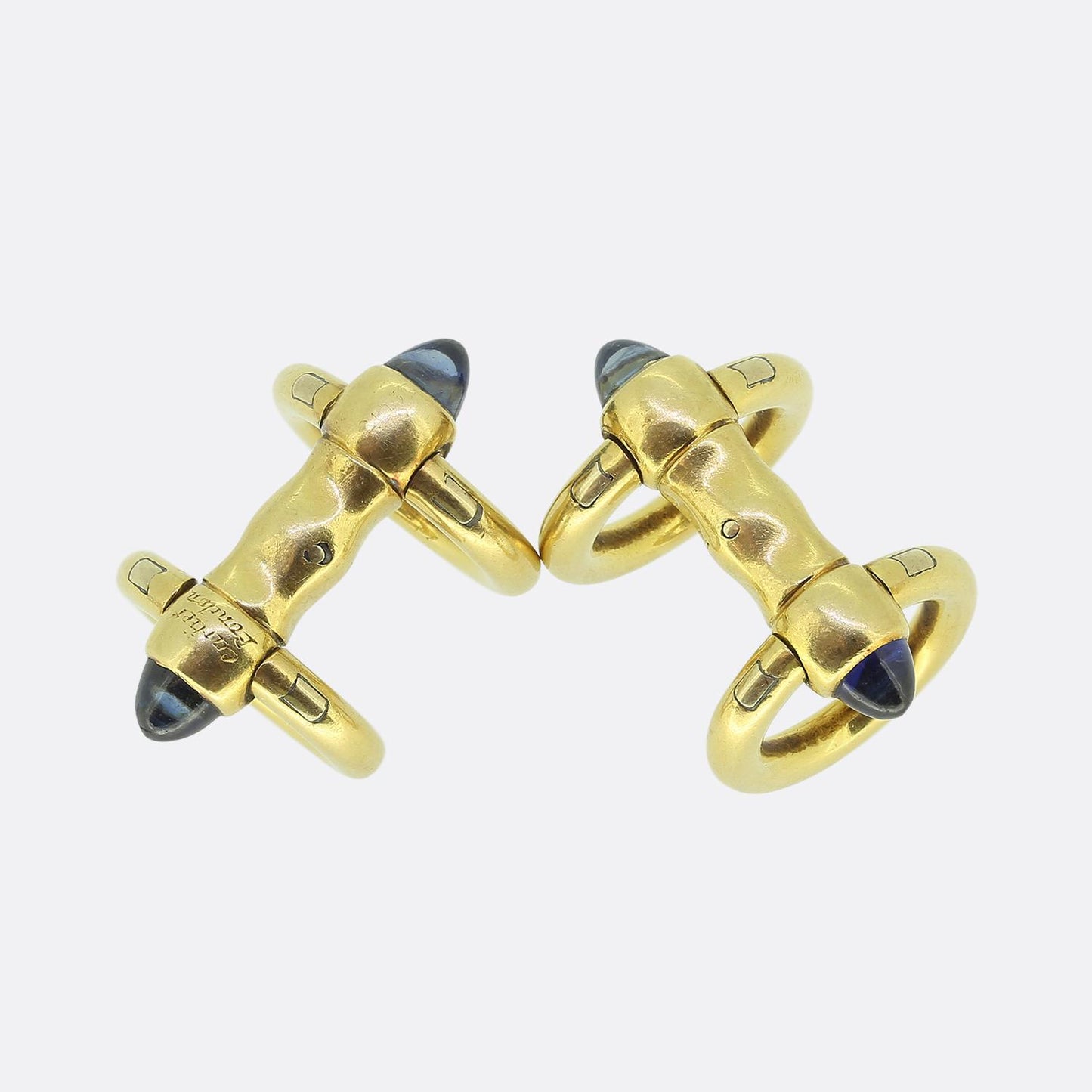 Cartier Cabochon Sapphire Stirrup Cufflinks