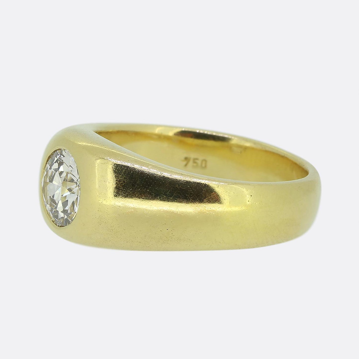 Vintage 1.60 Carat Old Cut Diamond Gypsy Ring