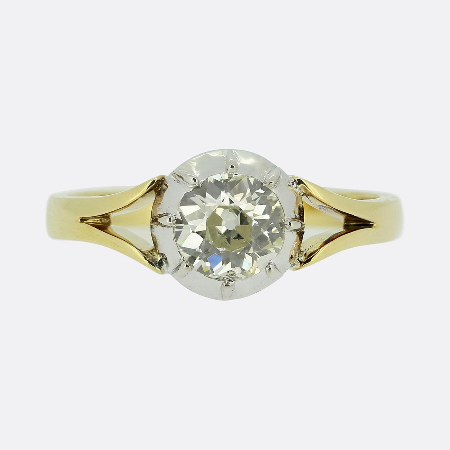 TVJ 0.94 Carat Old European Cut Diamond Solitaire Ring