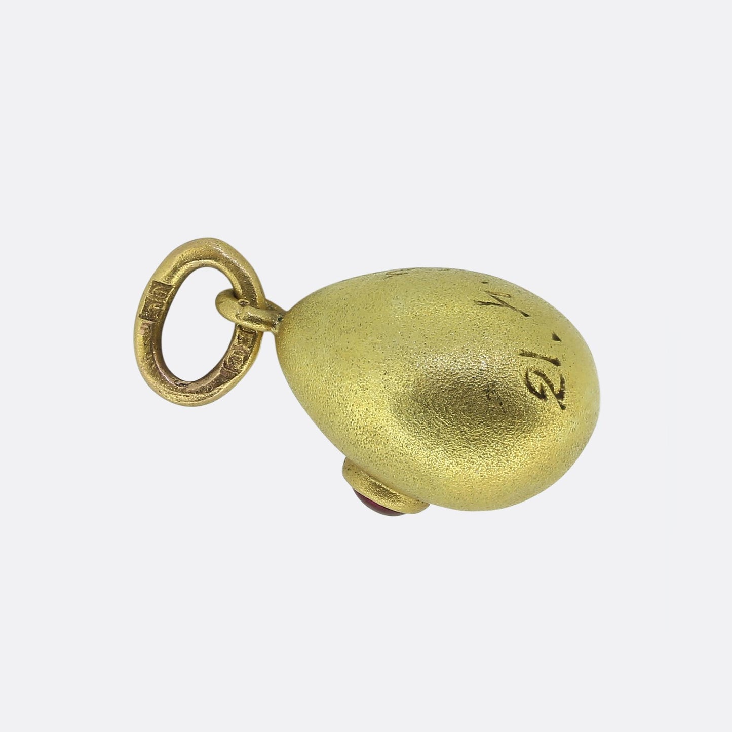 Fabergé Cabochon Ruby Egg Pendant