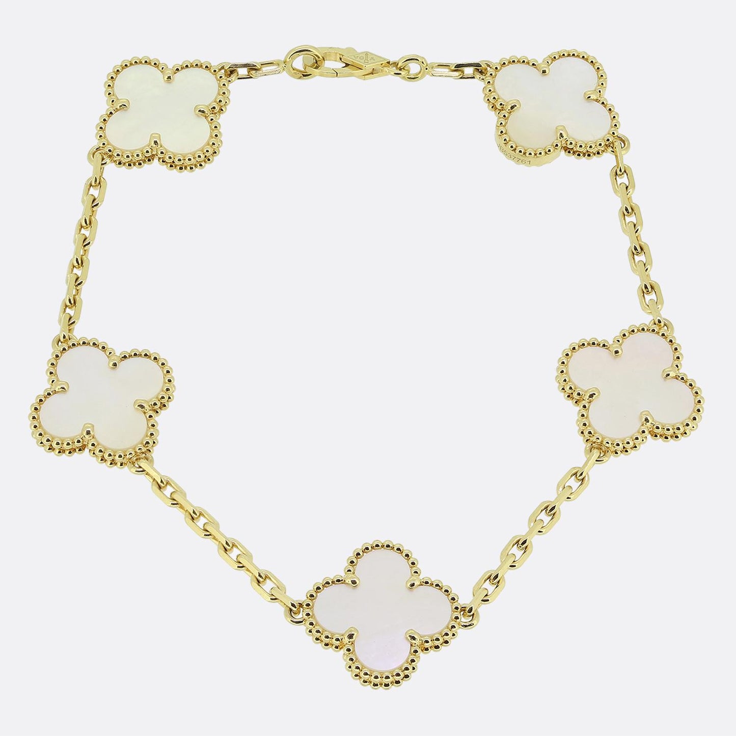 Van Cleef & Arpels Vintage Alhambra Five Motif Mother of Pearl Bracelet